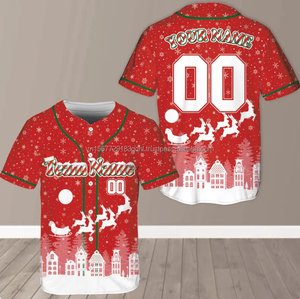 Personnalisé mignon Père Noël maillot de baseball de Noël nom personnalisé maillot de Noël équipe de baseball de Noël cadeau de vêtements de sport - Product Image 2