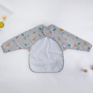 ผ้ากันเปื้อน PU แขนยาวสำหรับเด็กทารกวัยหัดเดิน,ผ้ากันเปื้อนกันนํ้าสำหรับกินอาหารเด็กแรกเกิดพร้อมกระเป๋าผ้าเรอสำหรับเด็กผู้ชายเด็กผู้หญิง - Product Image 2