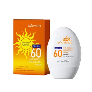 सबसे अच्छा बेच KORMESIC निजी लेबल विरोधी बुढ़ापे मॉइस्चराइजिंग सनस्क्रीन एसपीएफ़ 60 ++ यूवी sunblock त्वचा को हटाने सनस्क्रीन