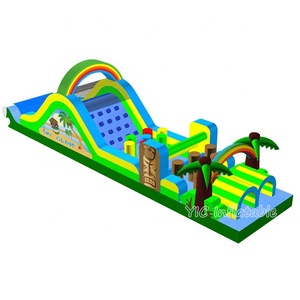 Parcours d'obstacles gonflable en gros avec château sauteur et toboggan pour enfants, idéal pour le jardin - Product Image 6