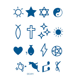 Autocollants de <span class=keywords><strong>tatouage</strong></span> temporaire personnalisés imperméables, motif <span class=keywords><strong>cœur</strong></span> mignon, lettres, jus végétal, écologique, papillon bleu gardénia, longue durée - Product Image 6