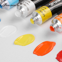 Panwenbo 24 couleurs ensemble de peinture acrylique professionnel 22ml support écologique pour la peinture sur toile papier de verre