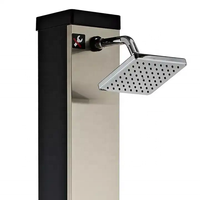 2024 aluminium 40L brosse nickel extérieur jardin colonne de douche solaire piscine sable plage bord de mer panneau de douche sans alimentation