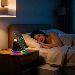 แท่นชาร์จไร้สายแม่เหล็กแบบพับได้ 4-in-1 กำลังไฟ 15W พร้อมไฟ RGB และแท่นชาร์จเร็ว - Product Image 5