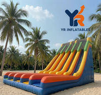 Toboggan aquatique gonflable Blue Beach, château gonflable d'extérieur avec toboggan, jouet gonflable pour enfants