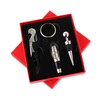 Ensemble cadeau d'accessoires pour bouteille de vin avec logo et emballage personnalisés, ouvre-bouteille, bouchon, tire-bouchon et ensemble de bouchons à vin