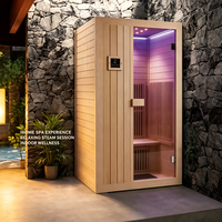 Sauna extérieur double en bois pour 2 personnes, bienfaits pour la santé, sauna en bois de cèdre, chauffage infrarouge lointain