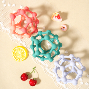 Mordedores de Silicona Suave Libres de BPA para Bebés, Anillos de Dentición, Bola para Masticar, Juguete de Silicona para Bebés, Set de Regalo para Bebés - Product Image 1