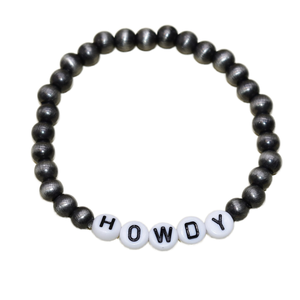 Braccialetto Artigianale Stile Western Cowgirl con Perle Navajo, Turchese e Forme Geometriche in Lega, Personalizzabile con Scritte - Product Image 1