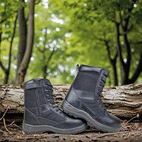 Chaussures tactiques unisexes haut de gamme en cuir à semelle PU, bottes tactiques vintage, bottes de randonnée légères et de sécurité pour l'extérieur