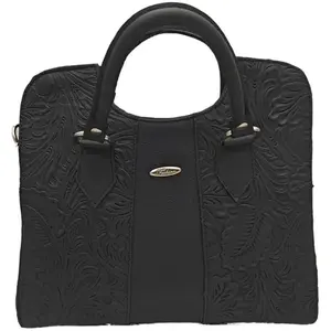 Sac à main Fana Thaliss en cuir de vachette noir, deux sangles, grande capacité, fermeture à rabat, sac fourre-tout décontracté pour la plage - Product Image 3