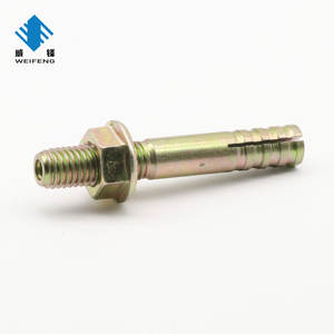 Ancre à tête cylindrique avec écrou à bride en acier au carbone zingué jaune de haute qualité, fournie par une usine chinoise de fixations - Product Image 1