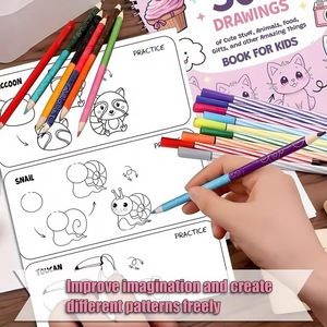 Livre d'apprentissage du <span class=keywords><strong>dessin</strong></span> pour enfants : 300 tutoriels mignons étape par étape sur les animaux, la nourriture, les croquis et le coloriage - Product Image 1