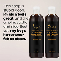 Gel Douche Exfoliant Naturel Anti-Acné Anti-Âge Nettoyant en Profondeur Éclaircissant et Apaisant au Savon Noir Africain