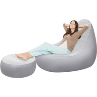 Canapé gonflable d'extérieur pliable et auto-gonflant avec pompe intégrée et housse en tissu pour villa et parc