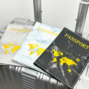 Porte-<span class=keywords><strong>Passeport</strong></span> d'Affaires en Cuir PU Effet Marbré Personnalisable, Protège-Passeports de Voyage avec Marquage à Chaud Doré pour Logo - Product Image 6