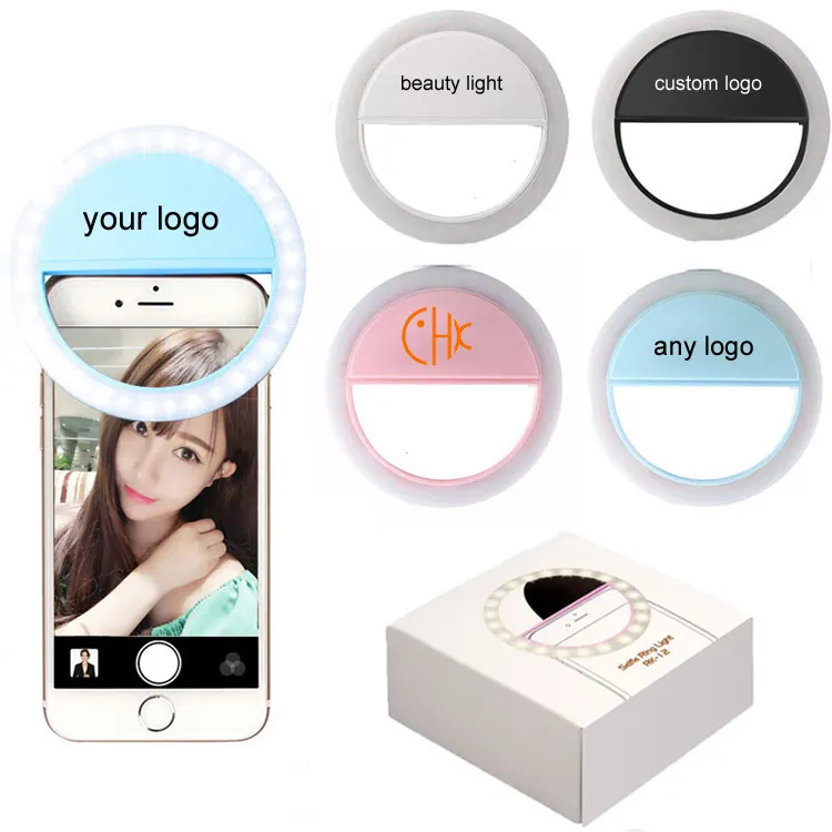 Hot Koop Oplaadbare Led Selfie Ring Licht 36 Led Universele Vulling Licht Ring Gemonteerd Voor Smartphone