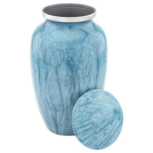 Esmalte púrpura aluminio y latón cremación urnas para cenizas humanas - Product Image 4