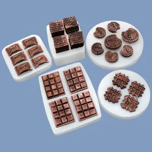 5Pcs Verschillende Kleine Koekjes En Chocolade Vorm Siliconen Cake Decoratieve Fondant Mallen Voor Diy Handgemaakte Chocolade Candy Gereedschap