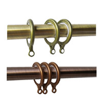 Tringle à rideaux classique en alliage d'aluminium (diamètre 1 pouce) finition électrolytique rouge antique/bronze, accessoires pour rideaux à glissière silencieuse
