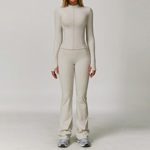 Lulu <span class=keywords><strong>Compression</strong></span> Activewear Yoga Conjuntos de 4 piezas con chaqueta de manga larga ajustada Correr Ropa deportiva para mujeres al aire libre - Product Image 6