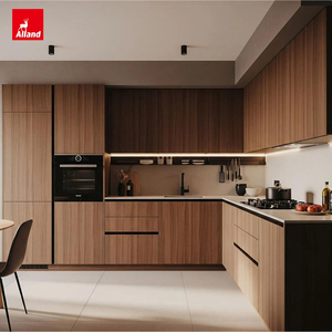 Alland Northern California Corners Cover Panneau de grain de bois foncé <span class=keywords><strong>Porte</strong></span> stratifiée <span class=keywords><strong>Placard</strong></span> Noyer Couleurs Idées Placage Armoire de cuisine - Product Image 3