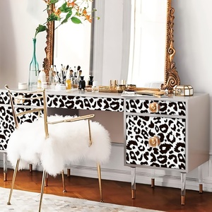 Exquisito Papel Tapiz Adhesivo de Cuero Blanco y Negro con Estampado de Leopardo, Papel de Contacto Blanco Moderno, Papel Tapiz Desmontable Engrosado - Product Image 5