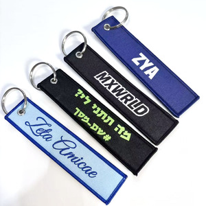 Étiquette de bagage personnalisée colorée et lumineuse avec porte-clés pour événement, cadeau, logo personnalisé, étiquette tissée tendance et populaire - Product Image 4