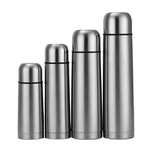 Classica <span class=keywords><strong>Thermos</strong></span> in Acciaio Inox Isolata a Forma di Proiettile da 500ml 750ml 1000ml per Esterni con <span class=keywords><strong>Tazza</strong></span> e Coperchio a Pressione Rapida - Product Image 2