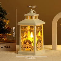Lanternes du Ramadan Lampes à bougies LED Lanterne à vent Lanterne Eid Mubarak Lampe Ramadan Lumière LED Étoile Lune Château Lampes à vent LED