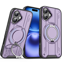 Étui de téléphone antichoc avec support magnétique pour iPhone 16, accessoires hybrides pour téléphone portable et accessoires pour iPhone 16 15 14 13 12 Pro