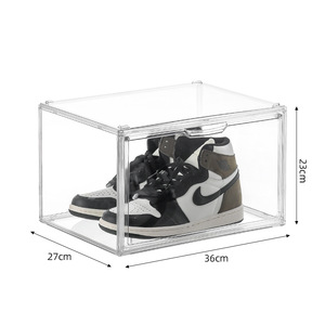 Boîte à chaussures en acrylique transparente en gros, empilable, personnalisable, pour baskets - Product Image 1