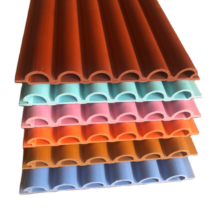 Phân vùng PVC tre tường Hội Đồng Quản trị gạch ốp rãnh trang trí bên ngoài WPC <span class=keywords><strong>Panel</strong></span> tường - Product Image 1