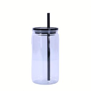 Gobelet en plastique transparent avec couvercle et paille, réutilisable, pour boissons froides, personnalisable avec logo, idéal pour cadeaux promotionnels, événements, vente en gros – En stock - Product Image 1