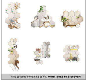 Home Decor Hexagon Design Acrylic Waterproof Wall <b>Stickers</b> 12pcs 3d <b>Mirror</b> Wall <b>Stickers</b> Art Home Decoration - Product Image 2