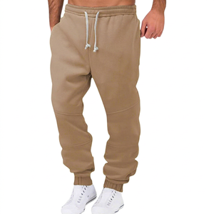 Men's Casual Fitness Gym Sports Pants Winter Running Joggers Elastic Mid 100% Cotton Sweatpants Pockets Training Straight - Product Image 1