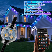 Éclairage de Noël permanent 12V 24V 36V pour extérieur, 3 projecteurs LED sur rail, décoration de maison, étanche IP68, lumière ponctuelle Rgb Rgbw Pixel