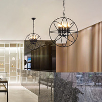 Lustre LED vintage en métal, chandelier américain, lampe suspendue au plafond McDonald's KFC Pizza Hut Restaurants