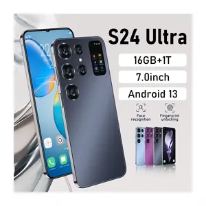 الهاتف المحمول S24 الترا بريميوم 16 جيجابايت + 512 جيجابايت هاتف ذكي 7 بوصة غير مقفول مزدوج الشريحة 5G جهاز أندرويد 13.0