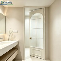 Porte battante en aluminium pour usage intérieur, design moderne, ouverture manuelle, cadre étroit pour chambre, cuisine et salle de bain
