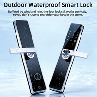 Serrure de porte intelligente submersible étanche en acier inoxydable avec reconnaissance d'empreintes digitales, mot de passe, carte et application TT Lock pour une sécurité accrue