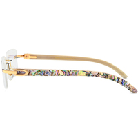 Gafas Borregls de cuerno de búfalo para hombre, montura cuadrada de diseñador, gafas de sol sin montura para mujer, gafas ópticas sin marco 908