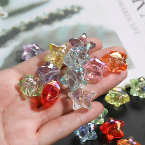 Perles en acrylique à facettes en forme d'étoile à cinq branches, taille moyenne, accessoires de bijouterie DIY pour pinces à cheveux, boucles de chaussures et décorations - Product Image 3