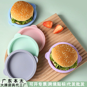 <b>Silicone</b> Hamburger Mat Round Anti Slip Thickened <b>Baking</b> Mat For Food Contact Solid Color - Product Image 5
