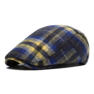 Wholesale High Quality Custom Logo Plaid Tweed Peak <b>Cap</b> <b>Flat</b> <b>Cap</b> Fashion Unisex Ivy Hats - Product Image 1