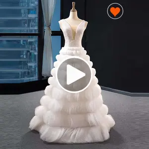 RSM66931 real sample elegant v neck beaded birthday party dress girl ball gown dress wedding