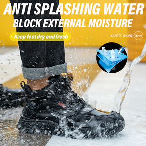 <span class=keywords><strong>Stivali</strong></span> di sicurezza con punta in acciaio antiscivolo impermeabili scollati da <span class=keywords><strong>uomo</strong></span> comodi in pelle microfibra per uso esterno - Product Image 5