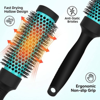 Brosse à cheveux ronde ionique en céramique avec corps thermique en aluminium, brosse de coiffure professionnelle pour salon