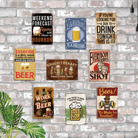 Carteles de chapa de cerveza divertidos Vintage Retro Pub Metal Poster Bar Club Publicidad Placas decorativas con gran promoción