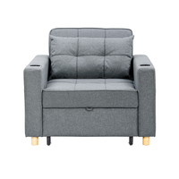 Sofá Cama Convertible Moderno, Plegable y Extensible para Sala de Estar, con Tapicería de Tela y Estructura de Metal